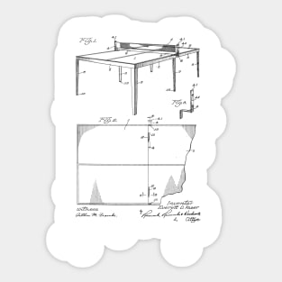 Tennis Table Vintage Patent Hand Drawing Sticker